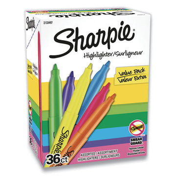 Sharpie® Pocket Style Highlighters, Assorted Ink Colors, Chisel Tip, Assorted Barrel Colors, 36-pack freeshipping - TVN Wholesale